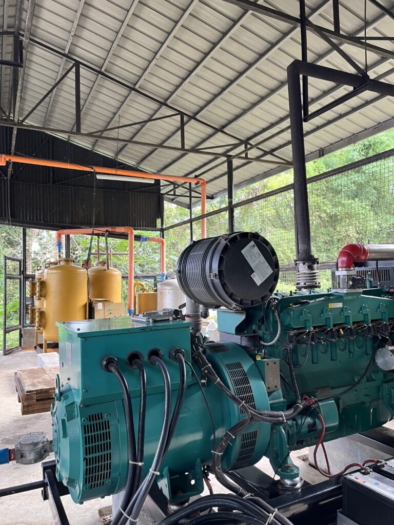 Energa biogas system at poultry farm in the Philippines with generator and pressure tanks
